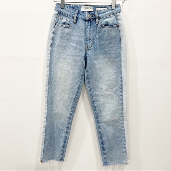 Pacsun Mom Jean Raw Hem Size 22 Side Stripe - Picture 1 of 10